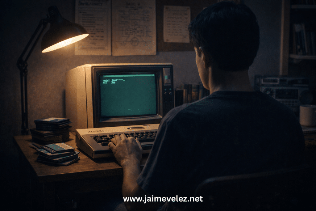 early computer programming experience on a vintage system before transitioning into cybersecurity